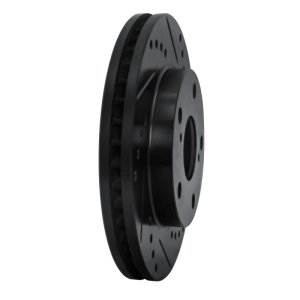 Toyota Camry Brake Rotor (1) - Front Right - R1 Concepts - Drilled & Slotted - Black - `92-`01